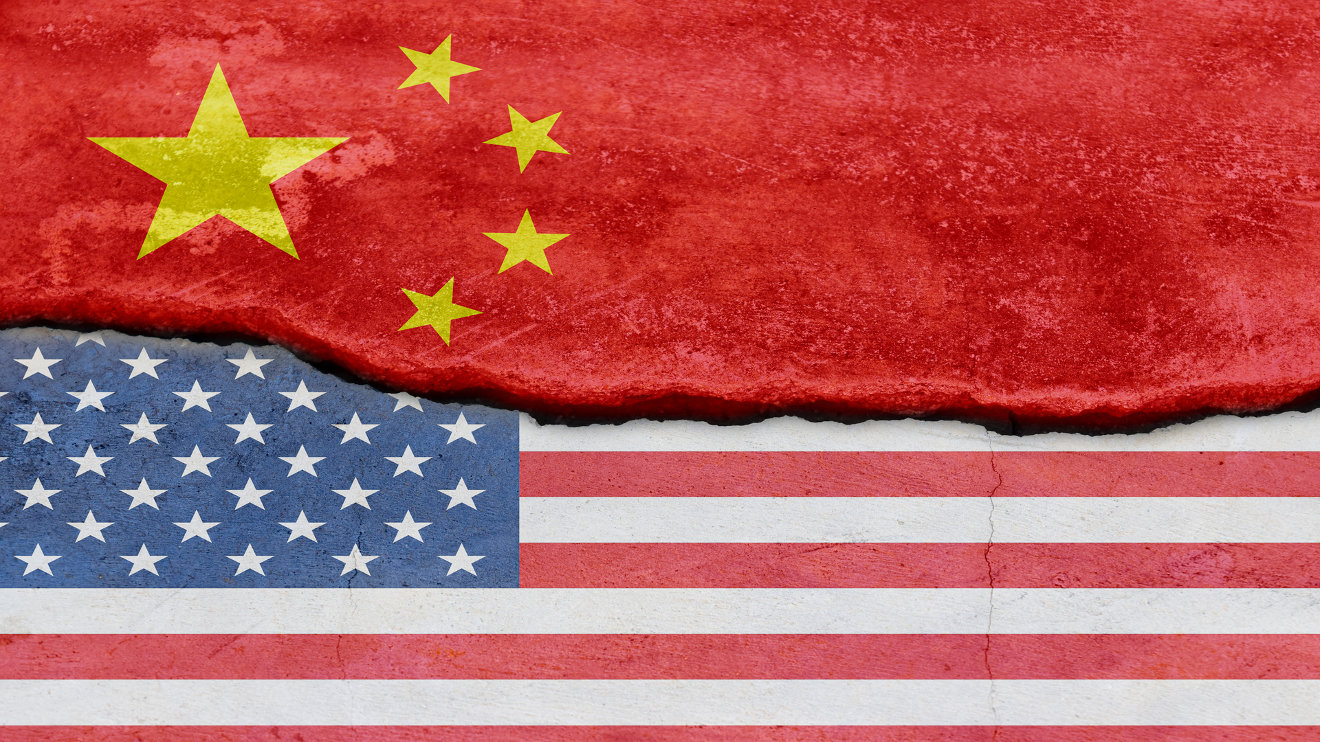 флаги США и Китая флаги США и Китая