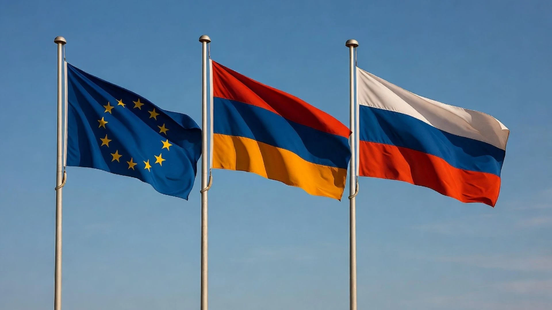 флаги ЕС, Армении и России