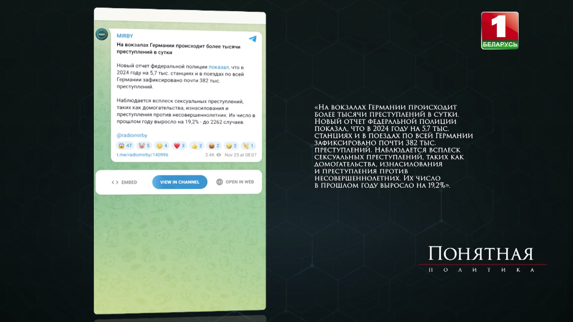 скриншот поста Telegram-канала "МIRBY"