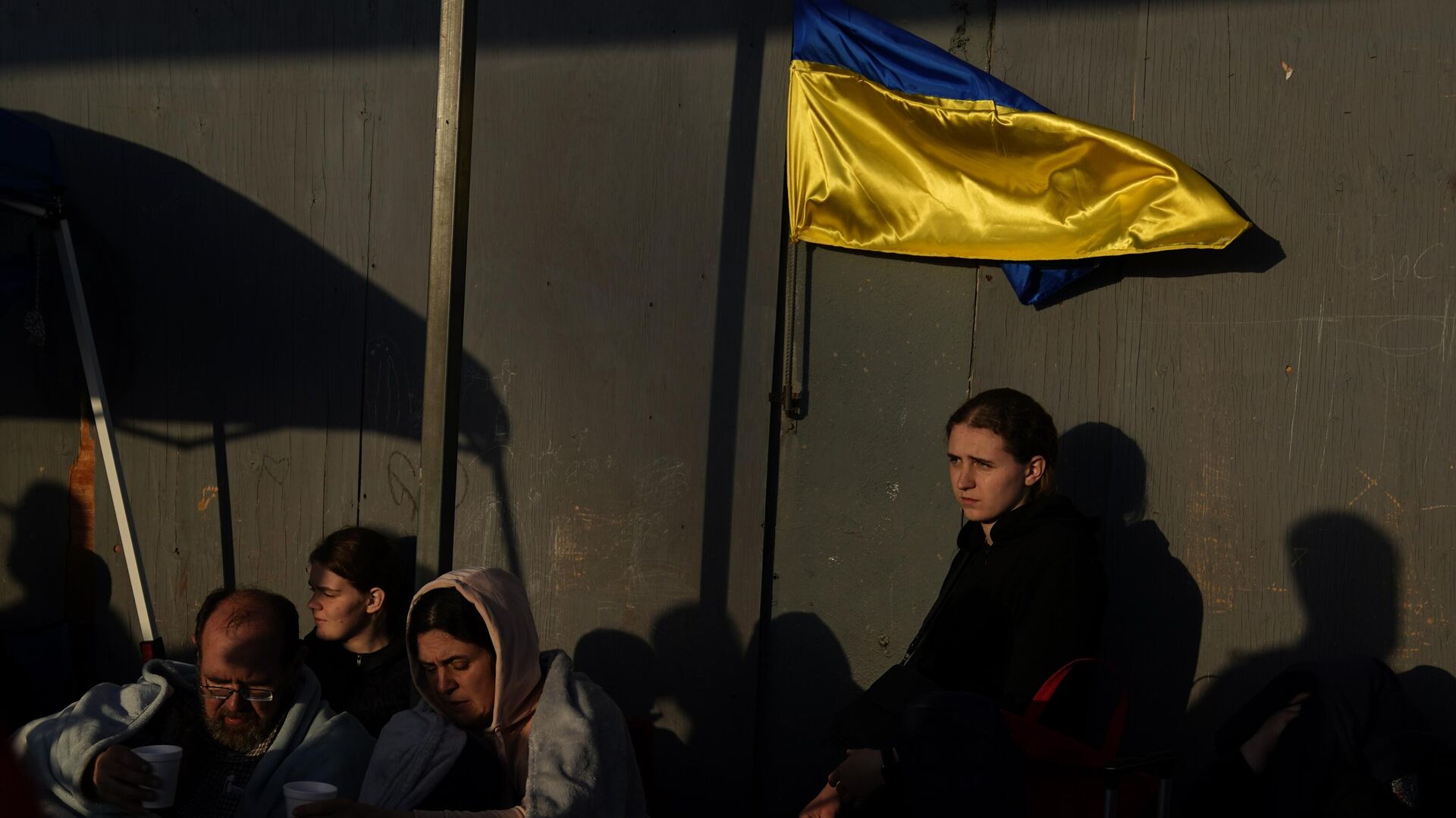 Украинцы с флагами
