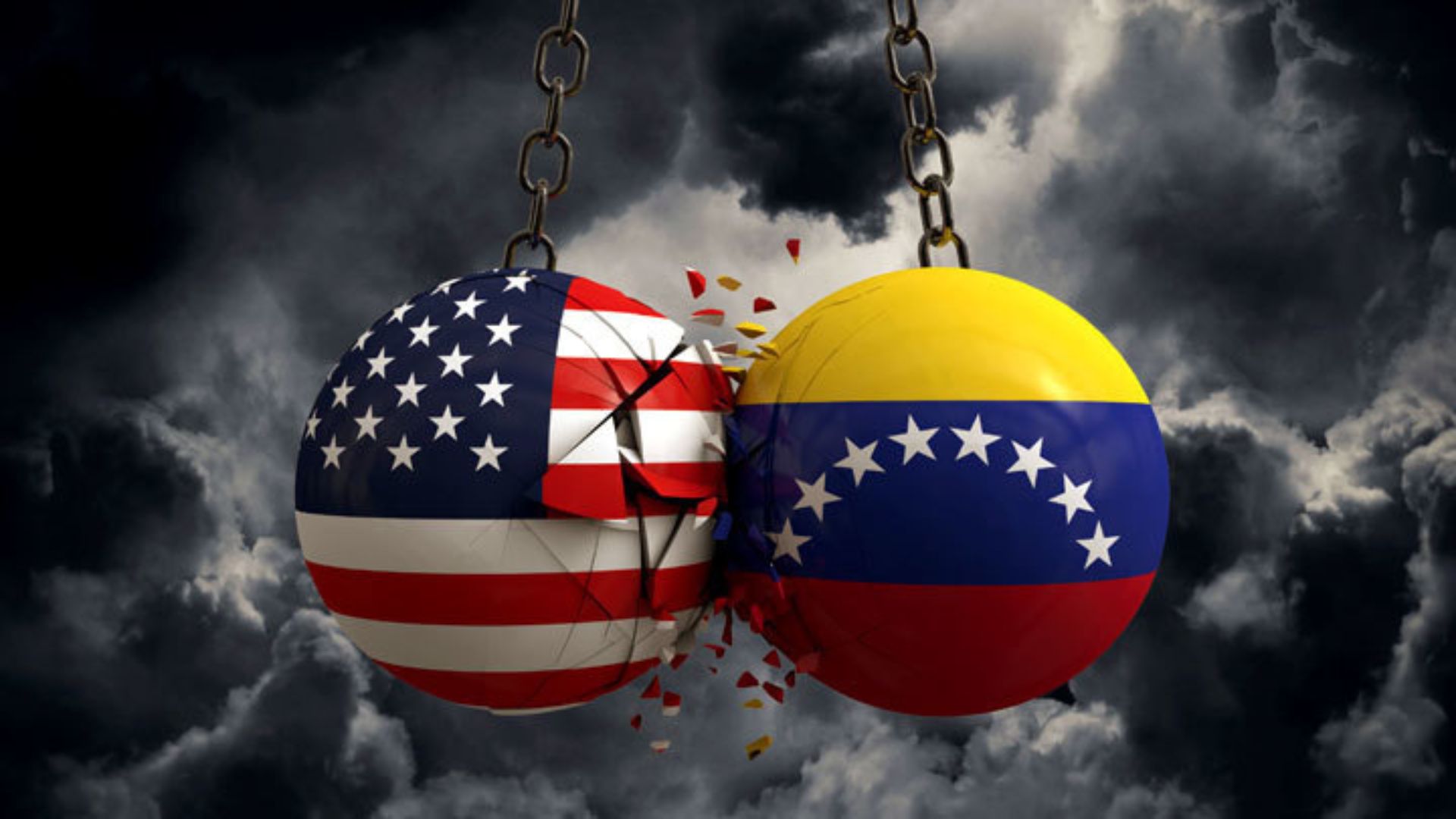 флаги Венесуэлы и США