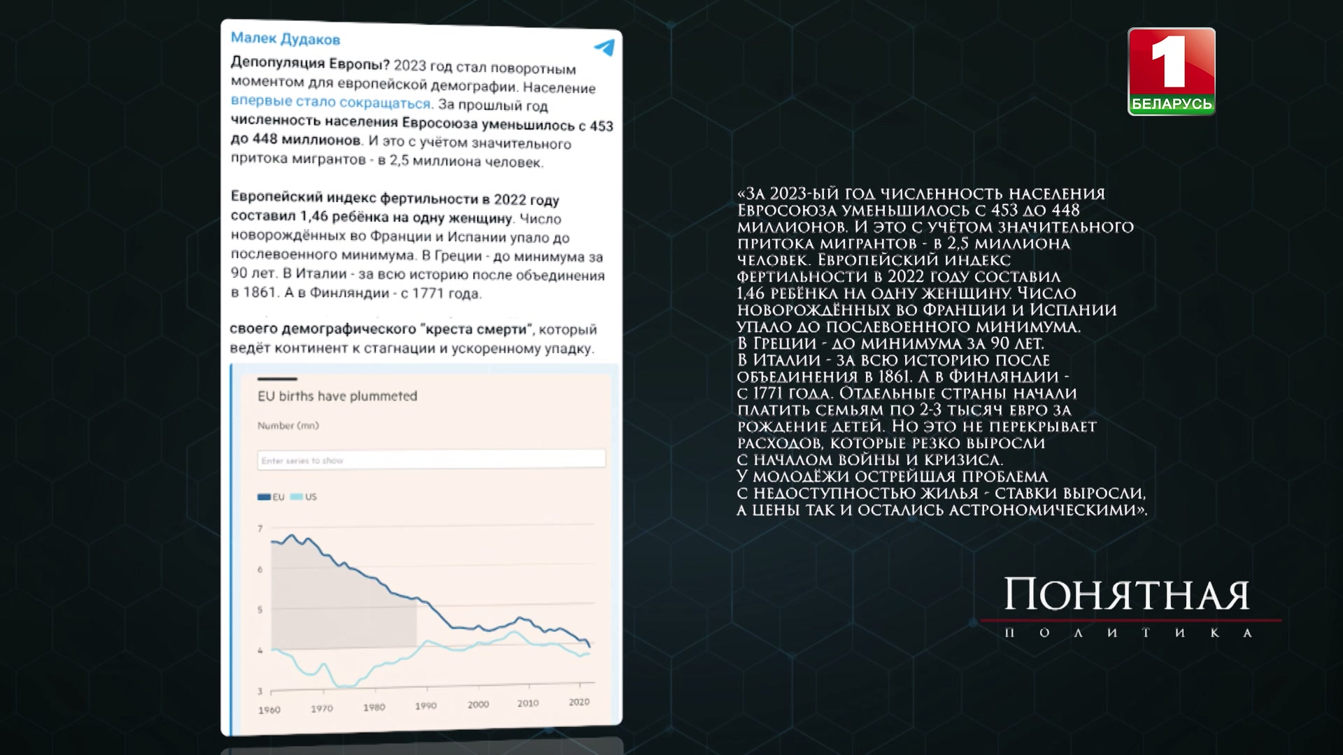 пост Малека Дудакова из Telegram