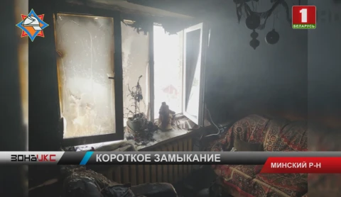 Елочная гирлянда, вероятно, привела к пожару в доме в Минском районе Елочная гирлянда, вероятно, привела к пожару в доме в Минском районе