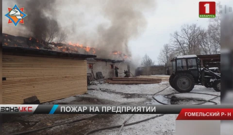 Крупный пожар ликвидирован на предприятии в Гомельском районе Крупный пожар ликвидирован на предприятии в Гомельском районе