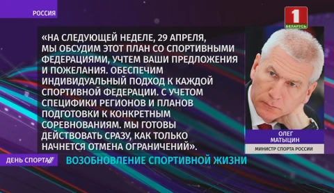 Спортивный мир ждет своего возобновления Спортивный мир ждет своего возобновления