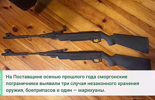 Пограничники возбудили уголовные дела за незаконное хранение боеприпасов, оружия и наркотиков