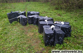 На участке пограничного поста "Кемелишки" обнаружили схрон сигарет