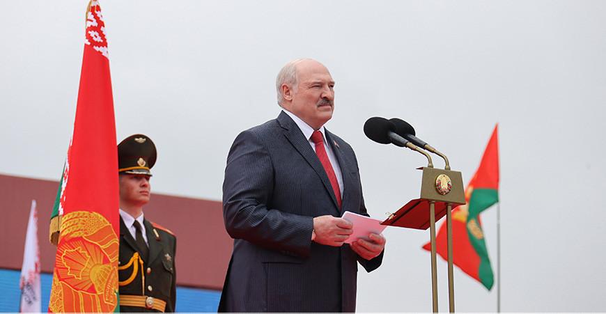 Выступление Президента Беларуси во время торжественного ритуала чествования государственных символов