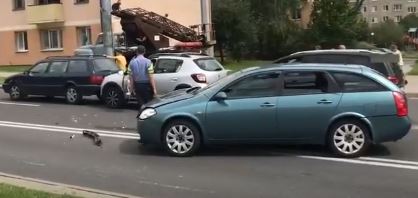Четыре авто столкнулись в Гродно из-за невнимательности водителя