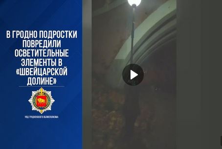 В Гродно подростки повредили уличные фонари в Швейцарской долине