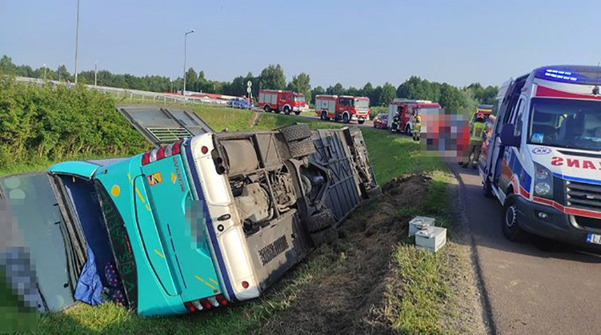 В Польше перевернулся пассажирский автобус с белорусами, есть пострадавшие