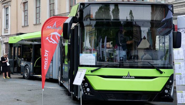 МАЗ представил новый электробус на транспортной выставке в Санкт-Петербурге
