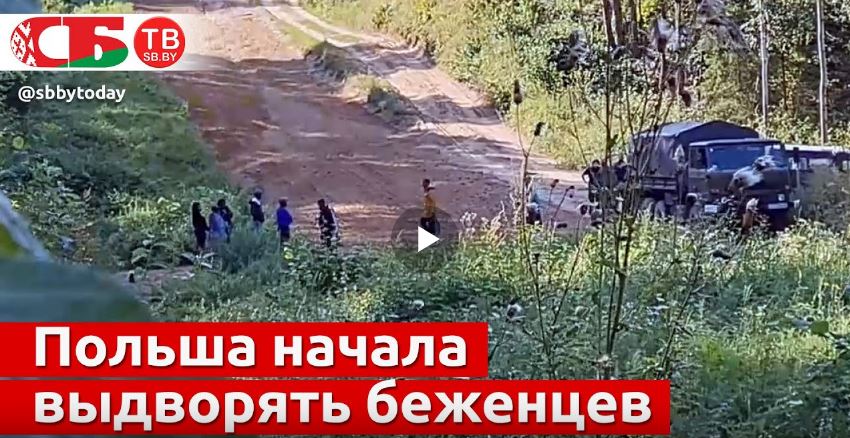 Польша доставляет беженцев к границе Беларуси (+ видео)