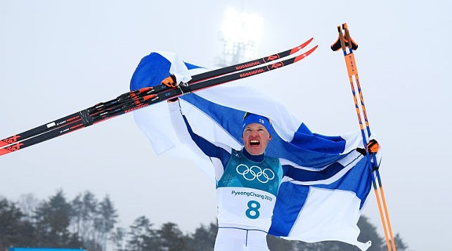 Финн Ийво Нисканен выиграл олимпийскую лыжную гонку на 50 километров, белорусский лыжник пришел к финишу 44-м