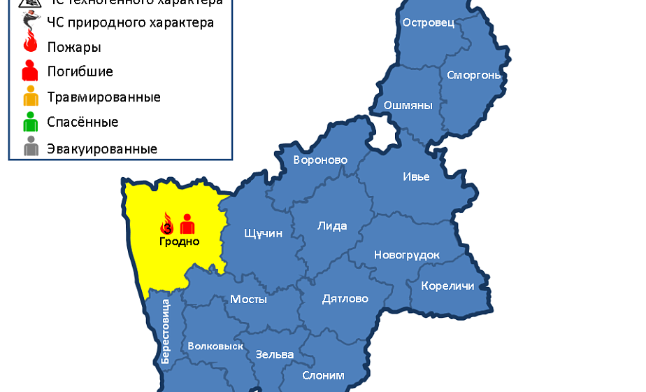 За сутки в области произошли 3 пожара, в Гродненском районе погиб хозяин дома