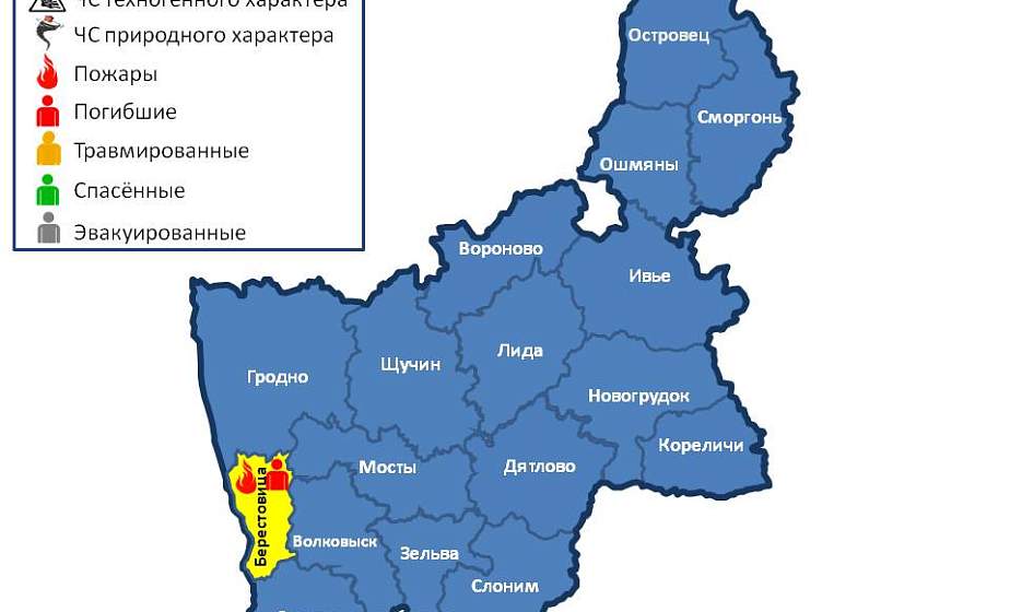     За сутки в области произошел 1 пожар, в Берестовицком районе погиб хозяин дома