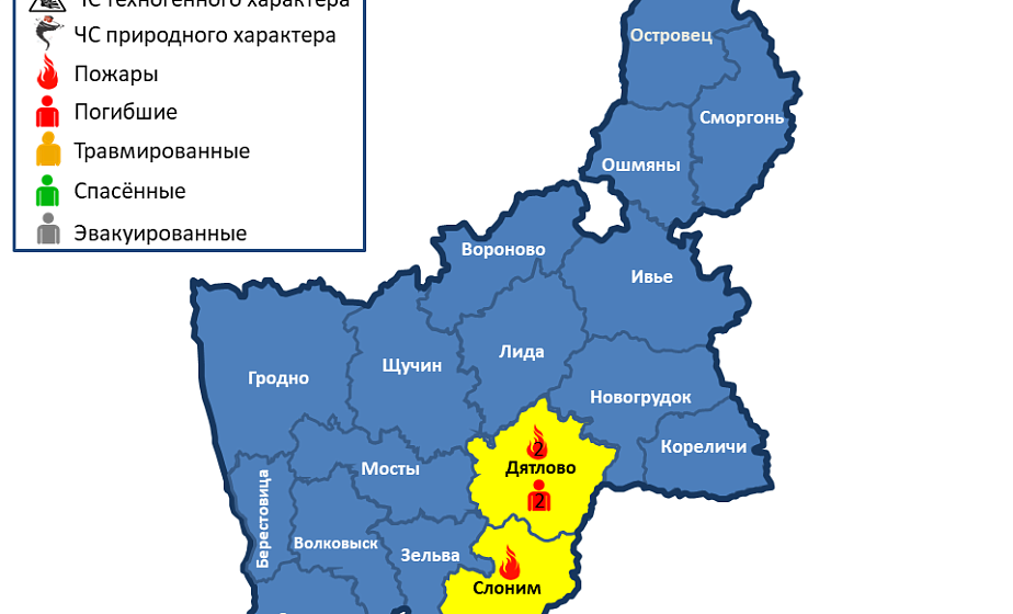 На территории Гродненской области произошло 3 пожара, погибли 2 человека