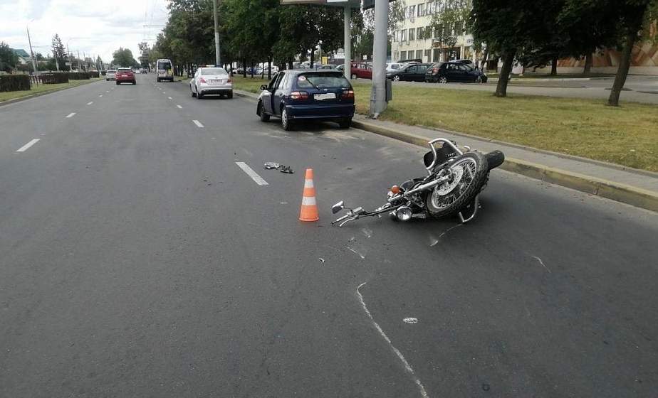 3 сентября в Гродно произошло ДТП с участием мотоциклиста