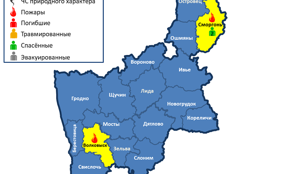 Спасены 2 человека. На территории Гродненской области произошло 2 пожара