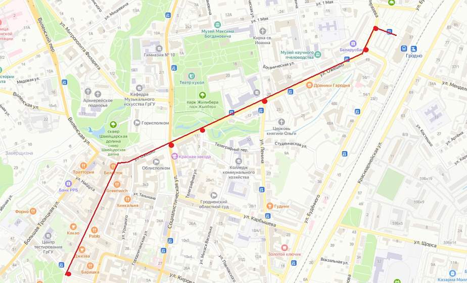 Сегодня с 18.00 в Гродно на улицах Ожешко и Советская кратковременно будет ограничено движение транспорта