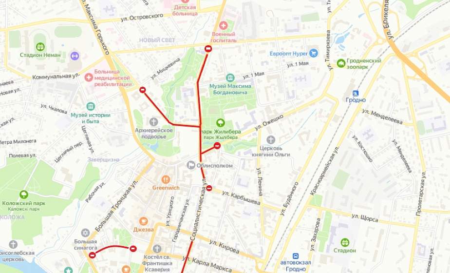 В Гродно 5 мая ограничивается движение на некоторых участках дорог