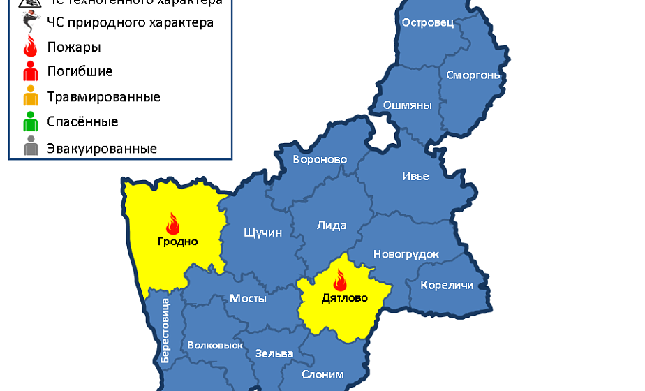 На территории Гродненской области произошло 2 пожара