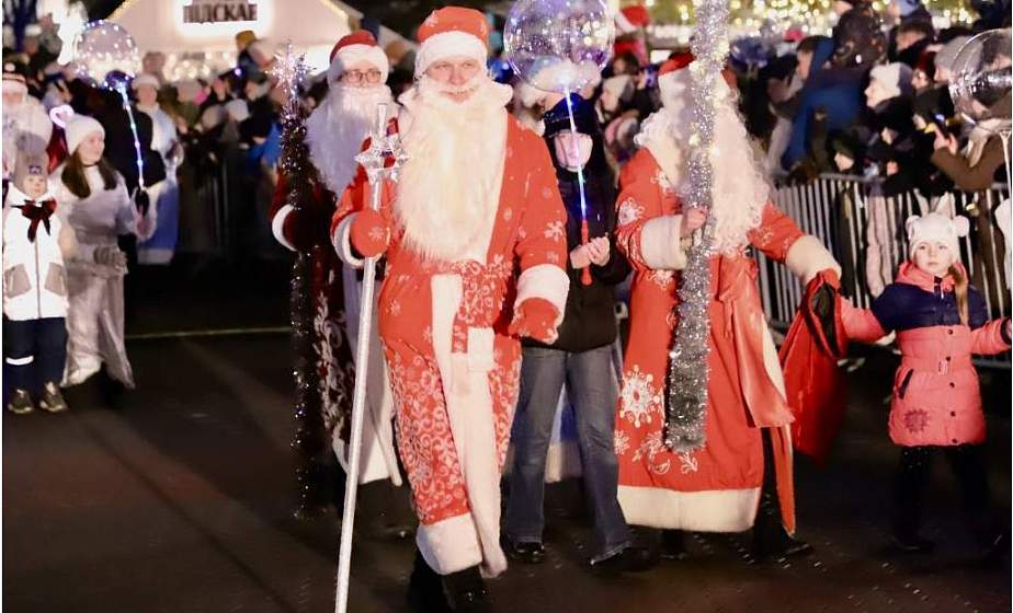 В Гродно зажгли новогоднюю иллюминацию на главной елке города 