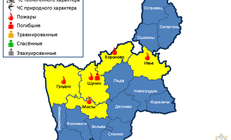 На территории Гродненской области произошли 5 пожаров, погиб 1 человек 