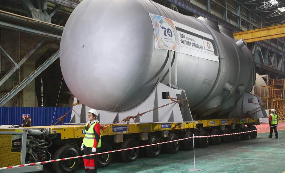 На строительную площадку Белорусской АЭС 24 декабря прибыл  корпус реактора первого энергоблока Белорусской АЭС