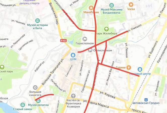 Движение транспорта ограничат в Гродно 3 июля 