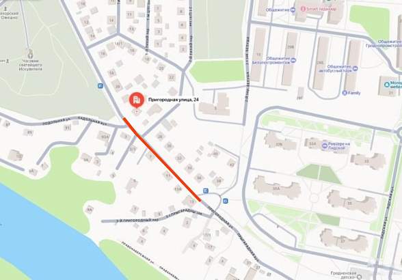 В Гродно временно закроют движение на улице Пригородной
