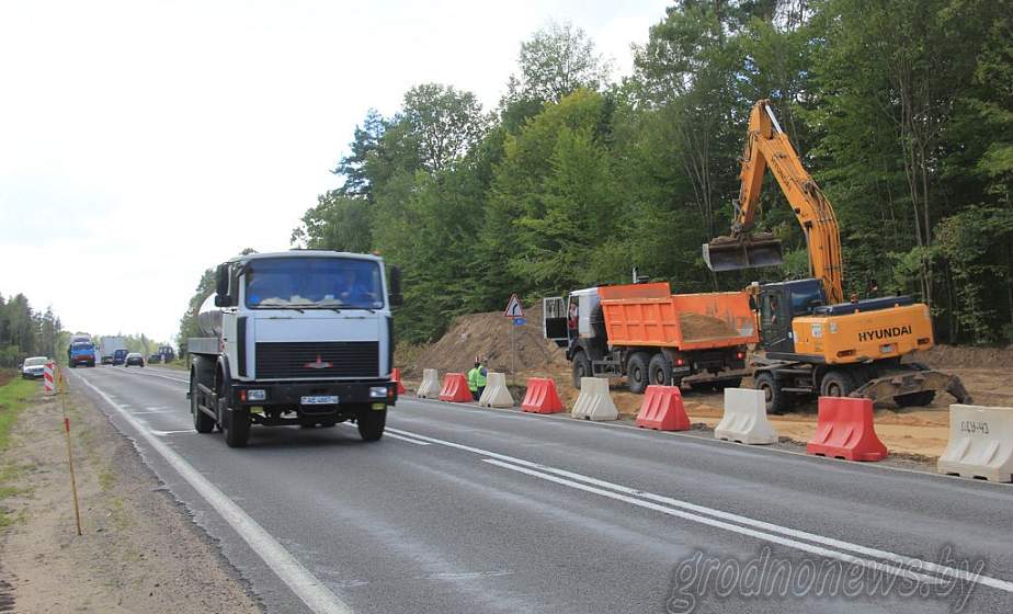 На реконструкции автомагистрали М6 Минск-Гродно начались строительно-монтажные работы