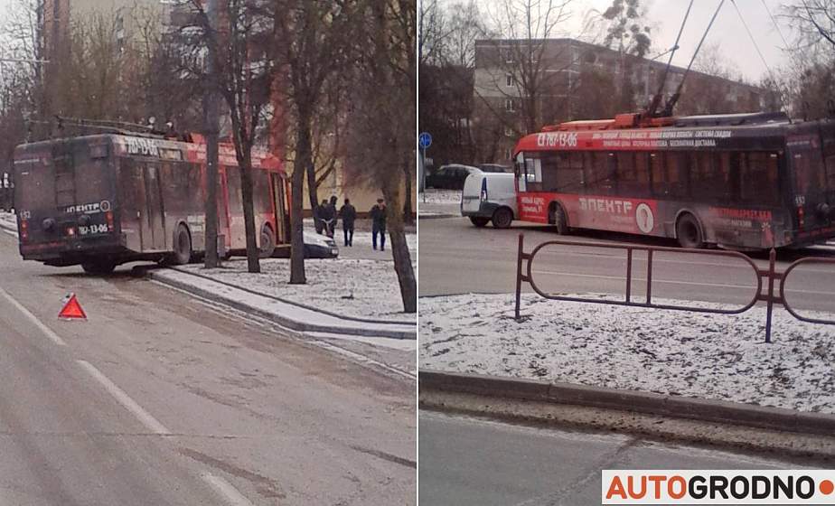 Троллейбус и легковушка столкнулись в Гродно