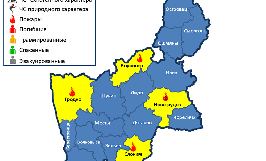 На территории Гродненской области произошли 5 пожаров