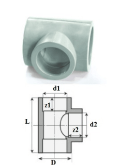 Фитинг Тройник переходной FIREPROFF Violen 110*63*110