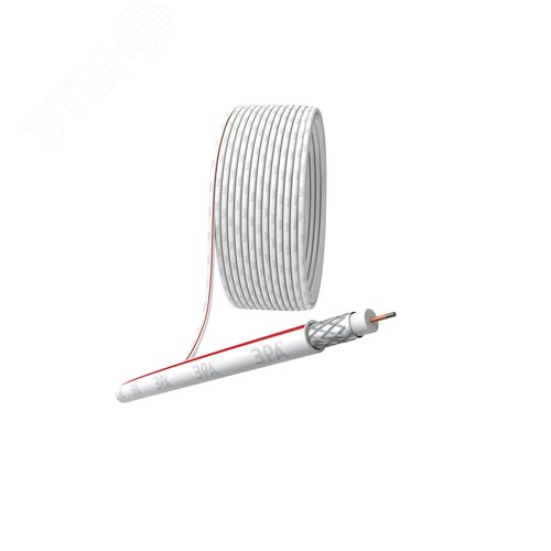 Кабель коаксиальный SAT 50 M 75 Ом CCS, оплётка Al 75% PVC белый 100м ЭРА SIMPLE SL-M-75-PVC100 Б0044607 ЭРА