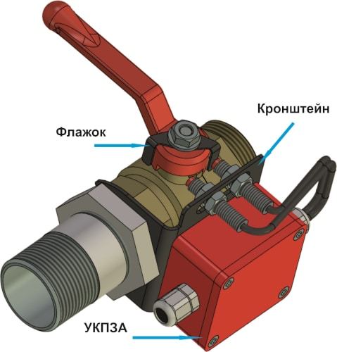 Устройство контроля положения запорной арматуры УКПЗА v1 для кранов шаровых