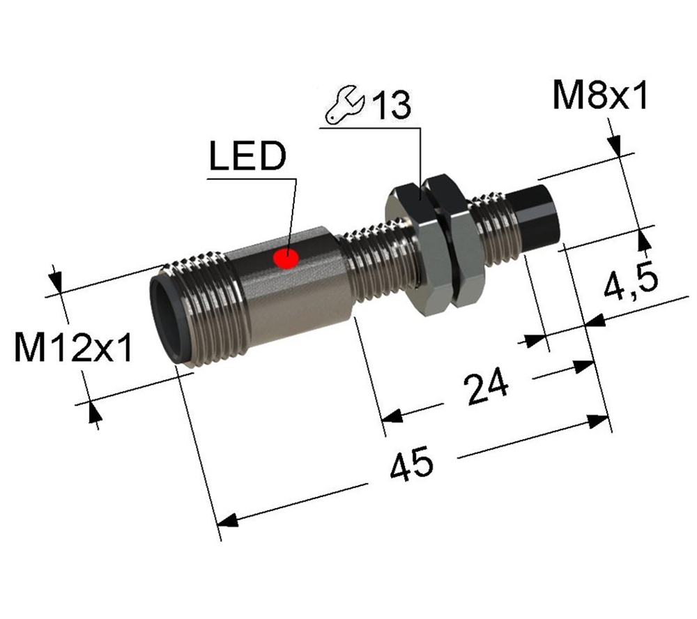 Датчик индуктивный бесконтактный PS2-08M45-5N41-C4