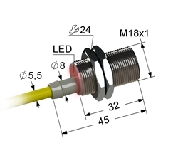 Датчик индуктивный бесконтактный PS2-18M45-8B11-Z