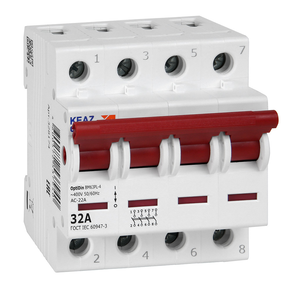 Выключатель нагрузки КЭАЗ 328174 OptiDin BM63PL-432-УХЛ3 (ВМ63PL)