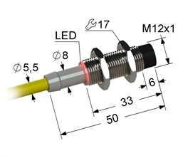 Датчик индуктивный бесконтактный PS2-12M50-8N31-Z