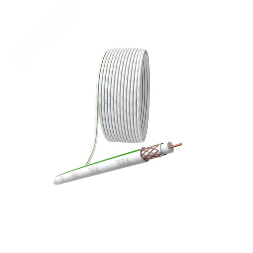 Кабель коаксиальный SAT 703 B 75 Ом Cu, оплётка Cu 75% PVC белый 50м S-B-75-PVC50 Б0044615 ЭРА