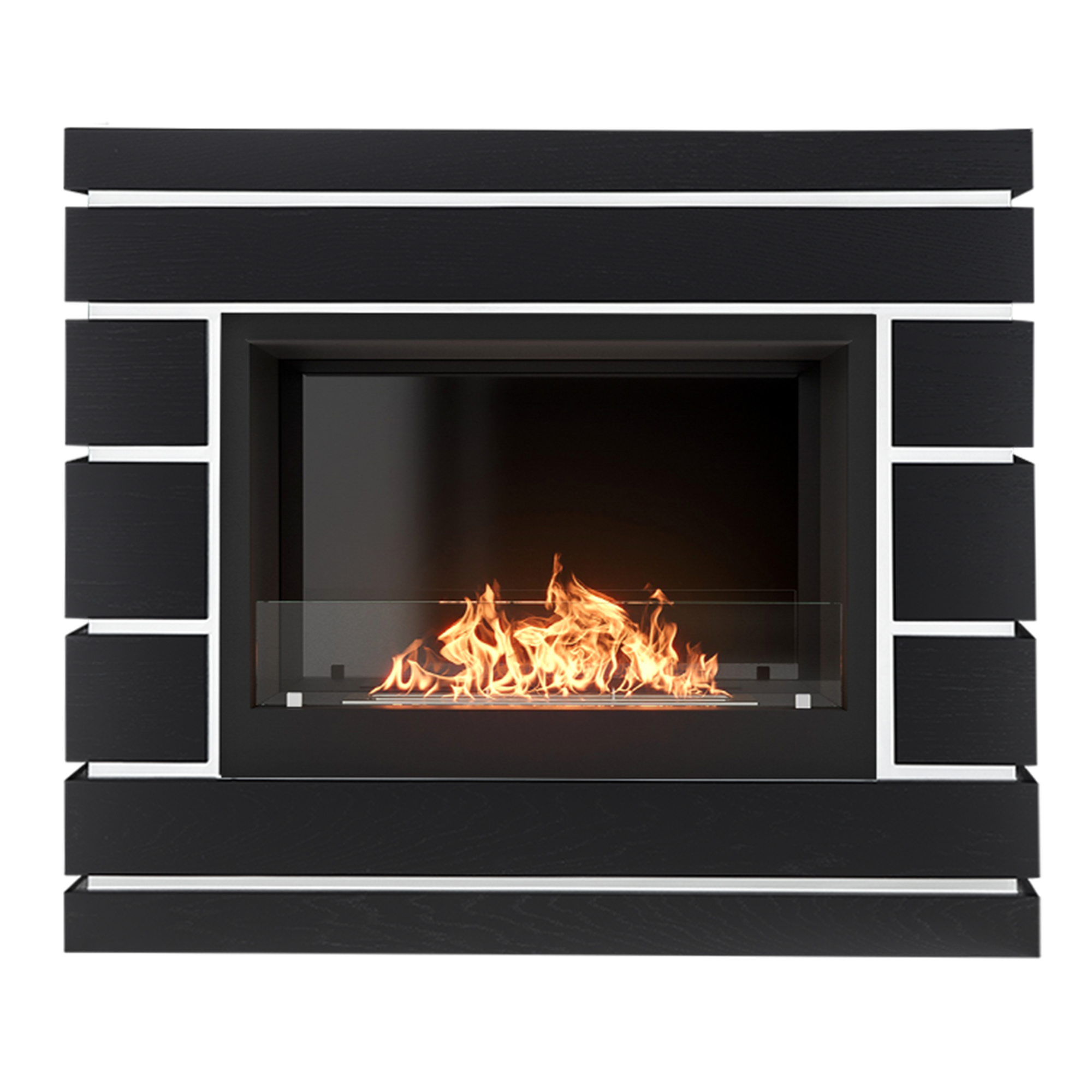 Каминокомплект Firelight BFP/P-2520, портал Bricks 25 камень бежевый, шпон темный дуб
