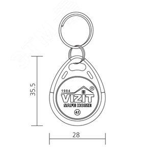 Ключ RF (RFID-13.56 МГц) обеспечивает дополнительную защиту несанкционированного администрирования системы доступа Ключ VIZIT-RF3.1 Vizit