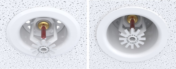 Устройство углубленного монтажа водяных оросителей с удлиненным патроном (L46 мм) цвет - белый (RAL 9016), для ор. Бриз