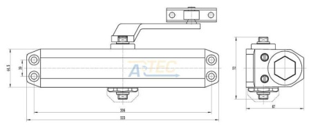 Доводчик дверной ATEC-D206E-Br