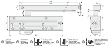 Доводчик дверной DC025095BL PRO
