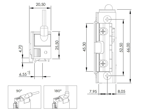 Защёлка электромеханическая SW99-1NDF TOP(10-24V AC/DC)