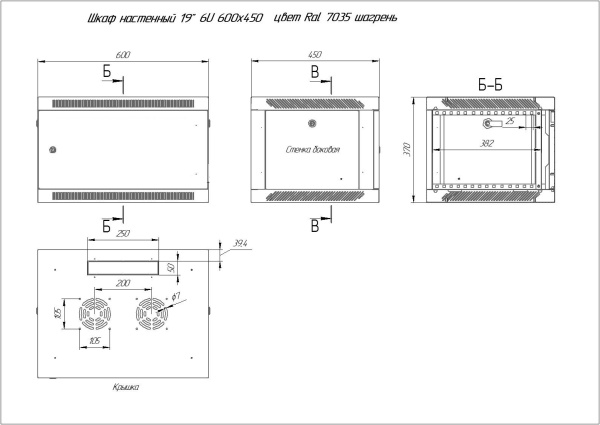 Шкаф телекоммуникационный TSn 19 6U450WM