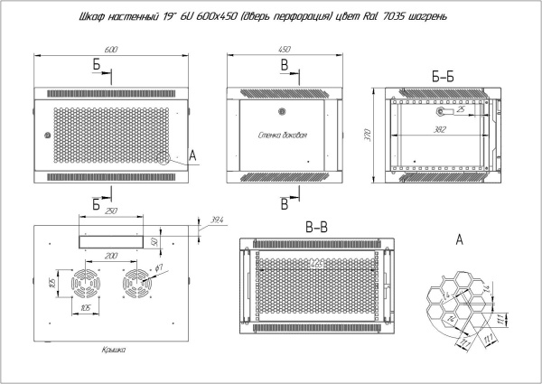 Шкаф телекоммуникационный TSn 19 6U450WP